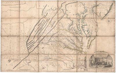 A Map of the Inhabited part of Virginia by Fry and Jefferson by Joshua & Jefferson Peter Fry