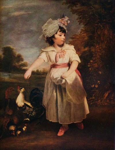 Lady Catherine Pelham Clinton feeding her chickens, 1781 by Joshua Reynolds