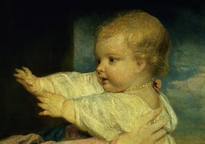Portrait of Caroline, Duchess of Marlborough with her daughter Lady Caroline Spencer (detail) by Joshua Reynolds