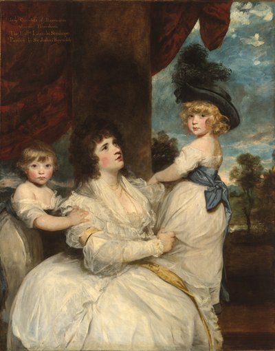 Portrait of Jane, Countess of Harrington, with her Sons, the Viscount Petersham and the Honorable Lincoln Stanhope by Joshua Reynolds