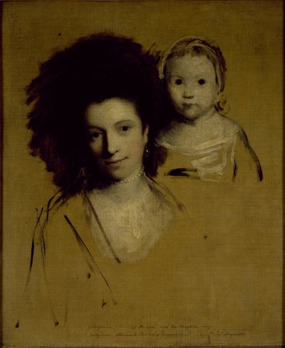 Studies of Georgiana, Duchess of Devonshire and her daughter Lady Georgiana Cavendish by Joshua Reynolds
