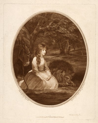 Miss Elizabeth Beauclerc as Una, engraved by Thomas Watson by Joshua after Reynolds