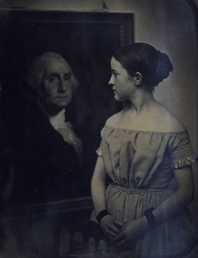 Girl with Portrait of George Washington by Josiah Johnson Hawes, Albert Sands Southworth