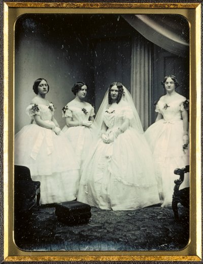 A Bride and Her Bridesmaids by Josiah Johnson Hawes