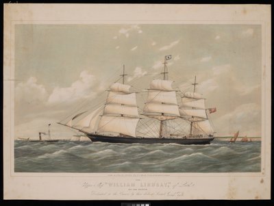 Clipper Ship William Lindsay of Leith 970 Ton Register, 27 February 1868 by Josiah Taylor