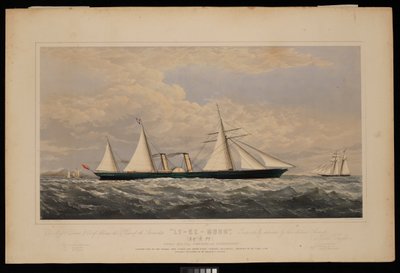 To Messrs Dent & Co of China, this Print of the Steamship Ly-Ee-Moon, Norman Hill, Esqr Commander.... constructed by the Thames Iron Works and Shipbuilding Company, Blackwall, c.1860 by Josiah Taylor