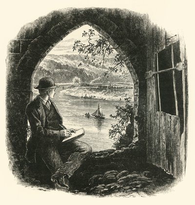 The Wye, from Chepstow Castle, 1870s by Josiah Wood Whymper