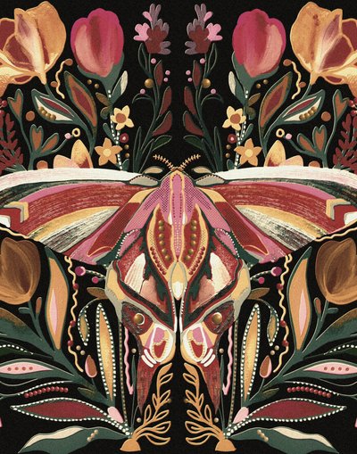 Bohemian Floral Moth by Josie George