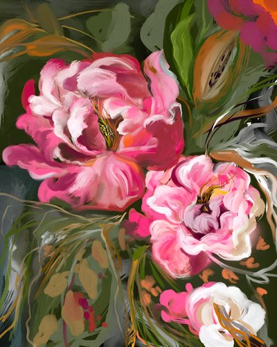 Lush Pink Blooms by Josie George