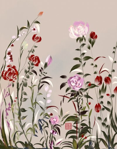 Painterly Garden Blooms by Josie George