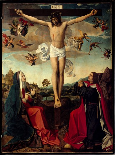 Calvary: Crucifixion with the Virgin Mary and Saint John at the Foot of the Cross by Josse (fl.1493 1508) Lieferinxe
