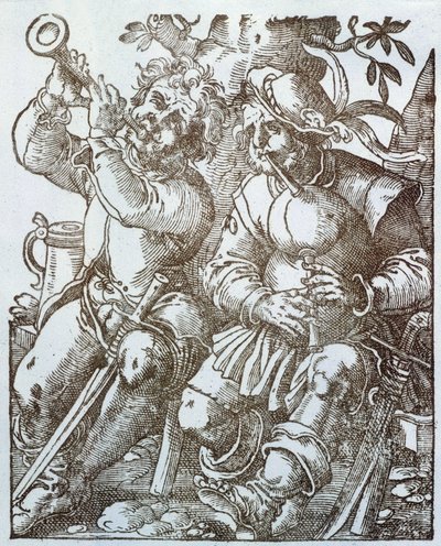 Flute and Bagpipe Players in the Middle Ages by Jost (after) Amman