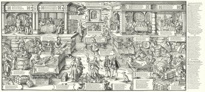 Life of German merchants and tradesmen in the 16th Century by Jost (after) Amman