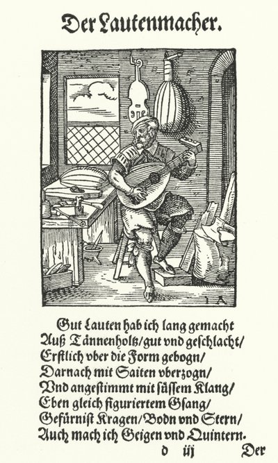 The Lute Maker by Jost (after) Amman