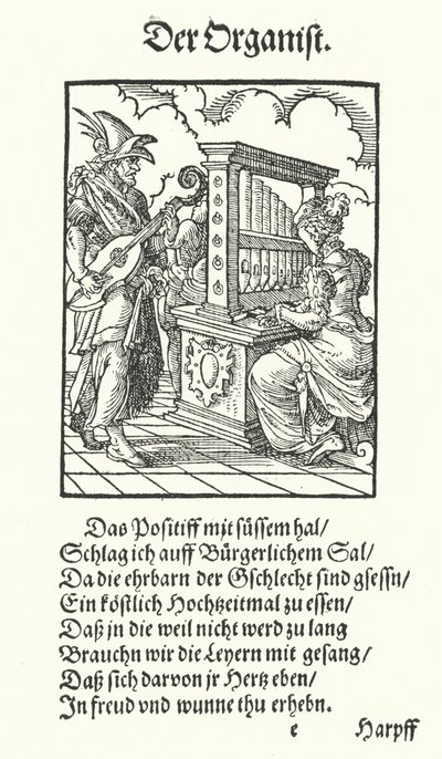 The Organist by Jost (after) Amman