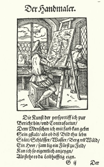 The Painter (engraving) by Jost (after) Amman