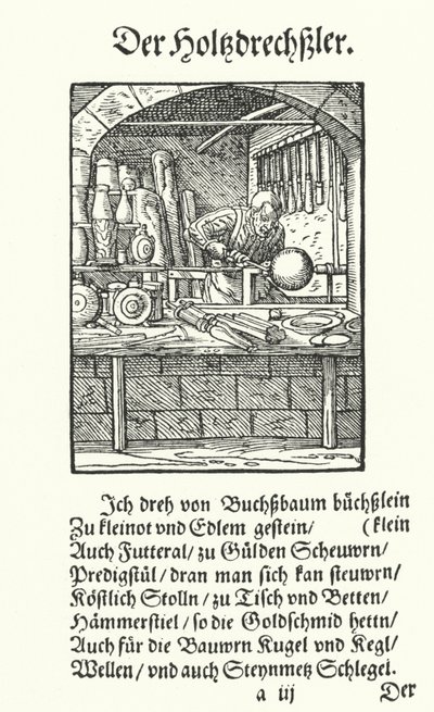 The Wood Turner by Jost (after) Amman