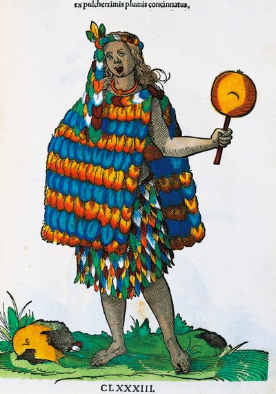 American Indian, from Habitus praecipuorum populorum tam virorum quam foeminarum singulari arte depicti by Jost Amman