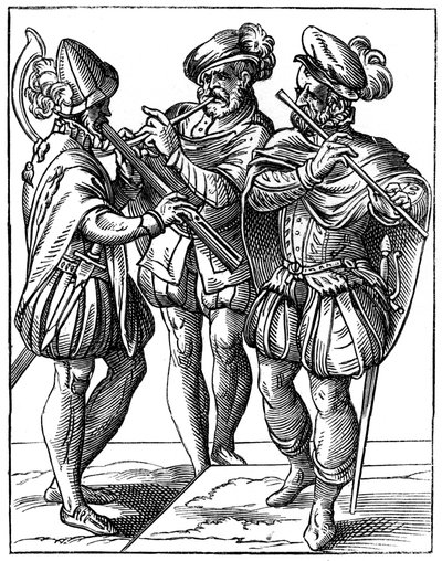 Flute and Cornetto Players by Jost Amman