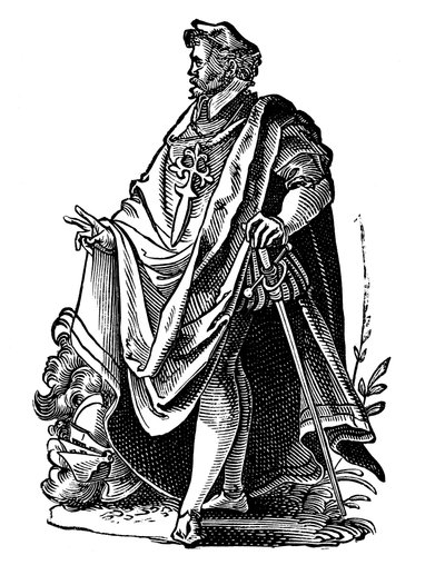 Knight Templar in travelling dress by Jost Amman