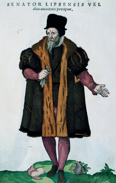 Leipzig senator, engraving from Habitus praecipuorum popularum by Jost Amman