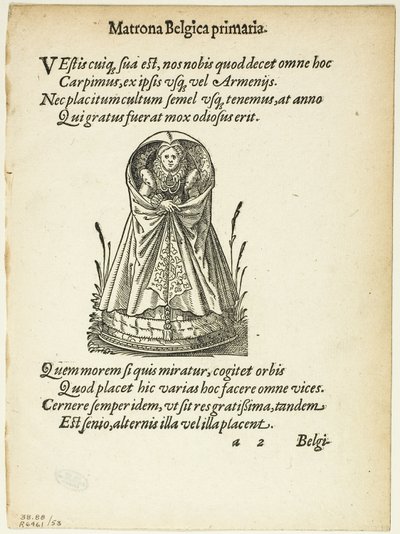Belgian Matron of the First Rank from Gynaeceum, or Theatre of Women, plate 53 from Woodcuts from Books of the 16th Century by Jost Amman