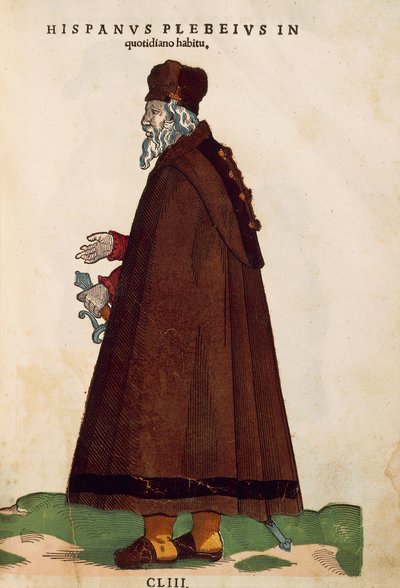 Spanish Man Wearing Everyday Clothes from Habitus Praecipuorum Popularum by Jost Amman (engraving) by Jost Amman