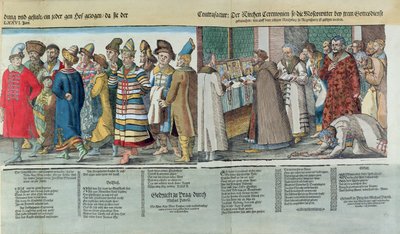 The Great Embassy of Ivan IV (1530-84) of Russia to the Holy Roman Emperor at Regensburg in 1576 (detail) by Jost Amman