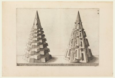 Two Cones, plate H. i. in Perspectiva. Corporium Regularium by Jost Amman