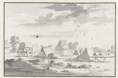 View of an Encampment of the Army of William III near Leuven by Josua de Grave (circle of)