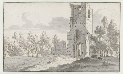 The Ruin of the Chapel of Eik en Duinen near The Hague by Josua de Grave