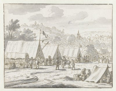 View of an Encampment of the Army of William III near Lembeek, Flemish Brabant by Josua de Grave