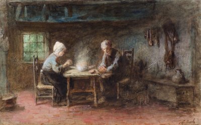 A Frugal Meal by Jozef  Israels