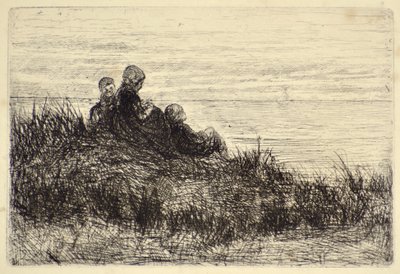 Evening on the Shore by Jozef  Israels