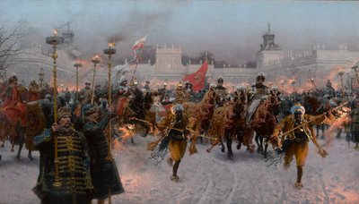 Departure from Wilanów of John III Sobieski and Marysienka by Jozef Brandt
