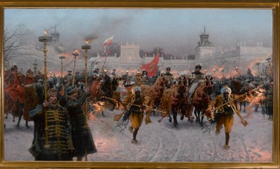 Departure from Wilanów of John III Sobieski and Marysienka by Jozef Brandt