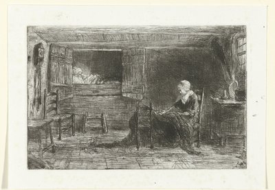 Two Figures in an Interior by Jozef Israëls (possibly copy after)