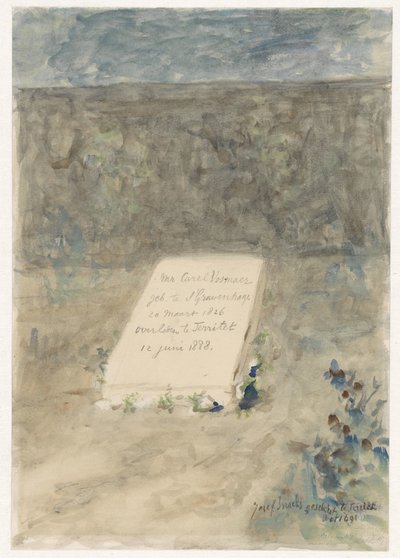 Grave of Mr. Carel Vosmaer in Territet by Jozef Israëls