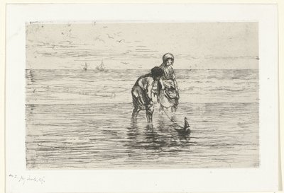 Children Playing with a Boat on the Beach by Jozef Israëls