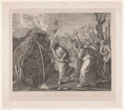 Moses Strikes Water from the Rocks by Jozef Karel De Meulemeester
