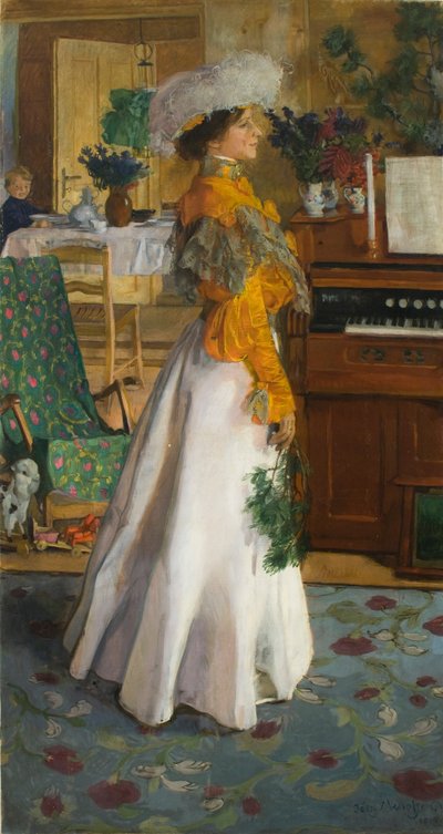 Portrait of Wife or Summer Lodgings by Józef Mehoffer