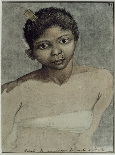 Portrait of a Black Woman from the Mountains of Manila, Made During the Expedition to the Philippines of Malaspina by Juan Ravenet