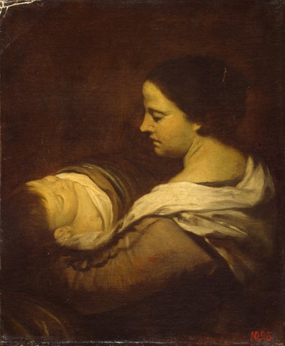 Woman with Sleeping Child by Juan Bautista Martinez Del Mazo