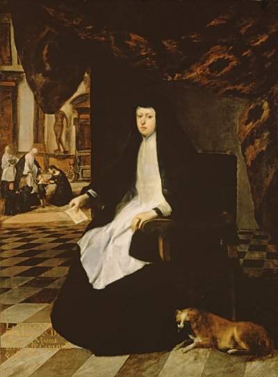Portrait of Queen Mariana of Spain in Mourning by Juan Bautista Martinez Del Mazo