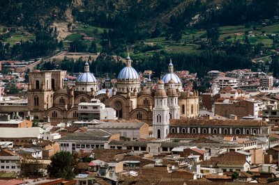 View of Cathedral of Immaculate Conception or New Cathedral, design by Juan Bautista Stiehle, Cuenca (UNESCO World Heritage List) by Juan Bautista Stiehle