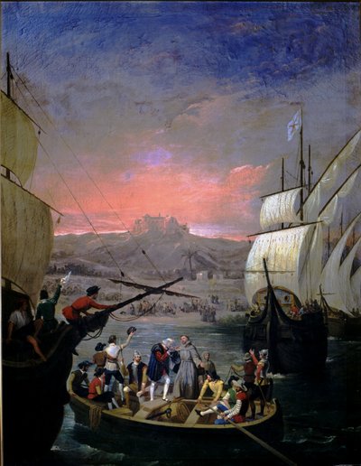 Starting in 1492 Palos Caravels Santa Maria, the Pinta and the Nina by Juan Cabral Bejarano