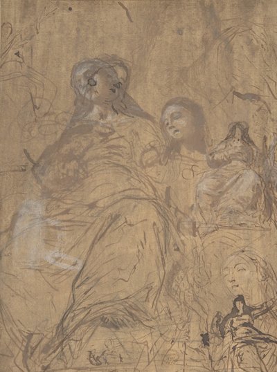 Studies for the Assumption of the Virgin, 1657-60 by Juan Carreño de Miranda
