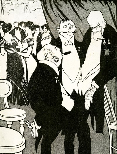 Russian Envoy Debates the Defending Turkey with Other Leaders During a Conference, 1908 by Juan Gris