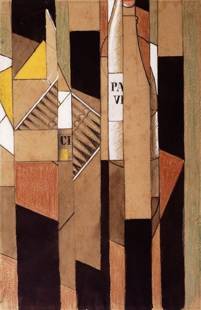 Still-life with Bottle and Cigars by Juan Gris