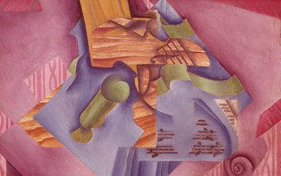 Still life with violin and glass by Juan Gris